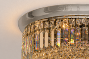 Circular Asfour Crystal Flush Mount Chandelier – 6-Light Low Ceiling Bedroom & Living Room Light