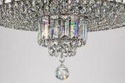 Circular Asfour Crystal Flush Mount Chandelier – 6-Light Low Ceiling Bedroom & Living Room Light
