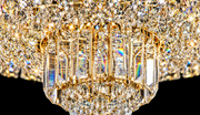 Circular Asfour Crystal Flush Mount Chandelier – 6-Light Low Ceiling Bedroom & Living Room Light