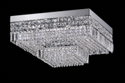 Quadrat Asfour Crystal Flush Mount Chandelier – 9-Light Low Ceiling Living Room & Bedroom Light