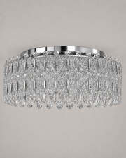 Kaiserin Crown Asfour Crystal Flush Mount Chandelier – 12-Light Low Ceiling Light