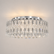 Kaiserin Crown Asfour Crystal Flush Mount Chandelier – 12-Light Low Ceiling Light