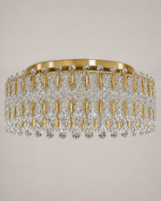 Kaiserin Crown Asfour Crystal Flush Mount Chandelier – 12-Light Low Ceiling Light