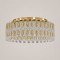 Crystal Crown 12-Light Asfour Crystal Flush Chandelier for Living Room