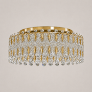 Kaiserin Crown Asfour Crystal Flush Mount Chandelier – 12-Light Low Ceiling Light