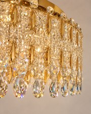 Kaiserin Crown Asfour Crystal Flush Mount Chandelier – 12-Light Low Ceiling Light
