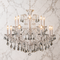 Maria Theresa 16-Light Arctic White with Satin Silver Asfour Crystal Chandelier for Dining Room