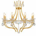 Regalia 8-Light Warm Brass Asfour Crystal Candelabra Chandelier for Dining Room