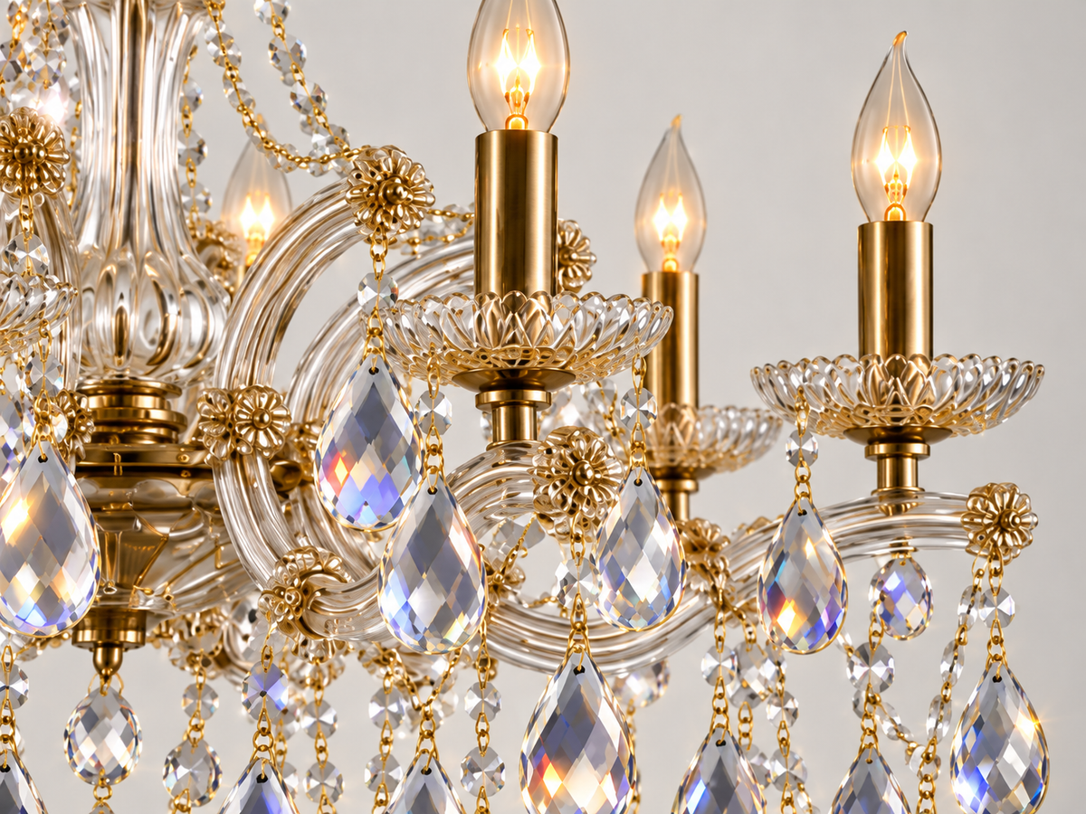 Maria Theresa Asfour Crystal Chandelier – 8-Light Swedish Cut Dining Room Light