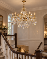 Maria Theresa Asfour Crystal Chandelier – 8-Light Swedish Cut Dining Room Light