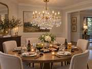 Maria Theresa Asfour Crystal Chandelier – 8-Light Swedish Cut Dining Room Light