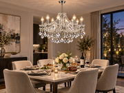 Maria Theresa Asfour Crystal Chandelier – 8-Light Swedish Cut Dining Room Light