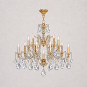 Maria Theresa Asfour Crystal Chandelier – 19-Light Swedish Cut Dining Room & Entryway Light