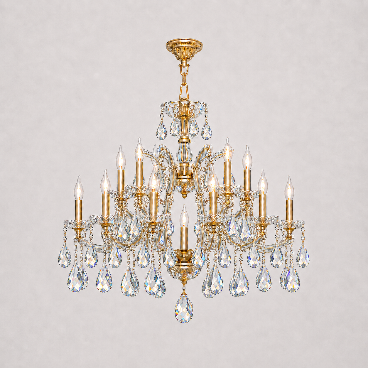 Maria Theresa 19-Light Swedish Cut Asfour Crystal Chandelier for Dining Room