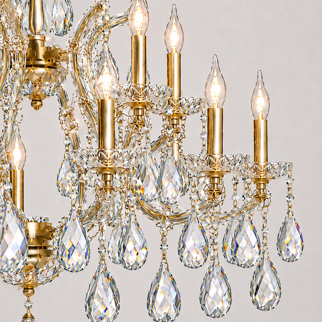 Maria Theresa 19-Light Swedish Cut Asfour Crystal Chandelier for Dining Room