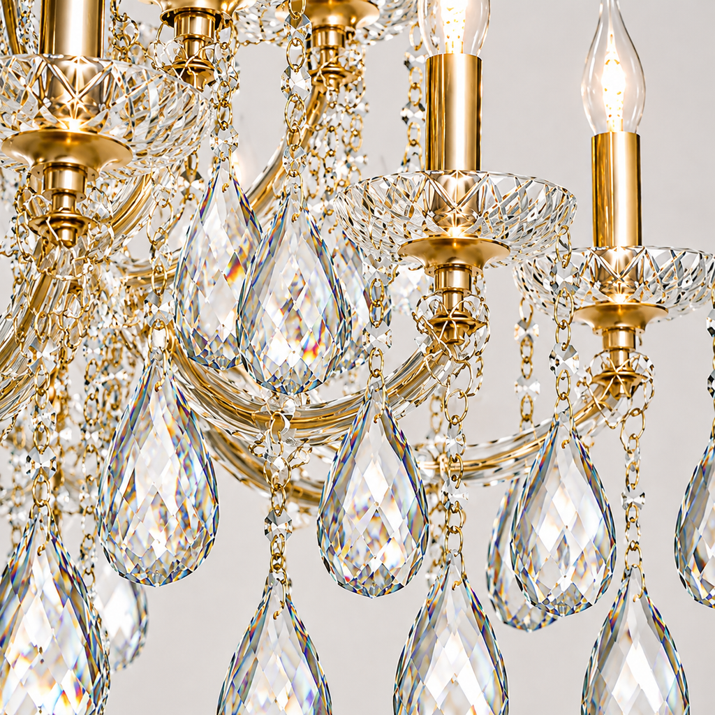Maria Theresa 19-Light Swedish Cut Asfour Crystal Chandelier for Dining Room