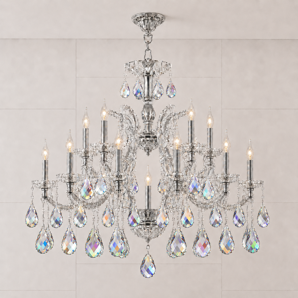 Maria Theresa 19-Light Swedish Cut Asfour Crystal Chandelier for Dining Room
