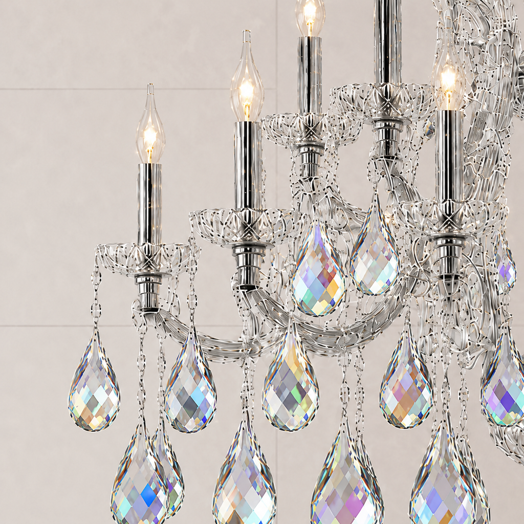 Maria Theresa 19-Light Swedish Cut Asfour Crystal Chandelier for Dining Room