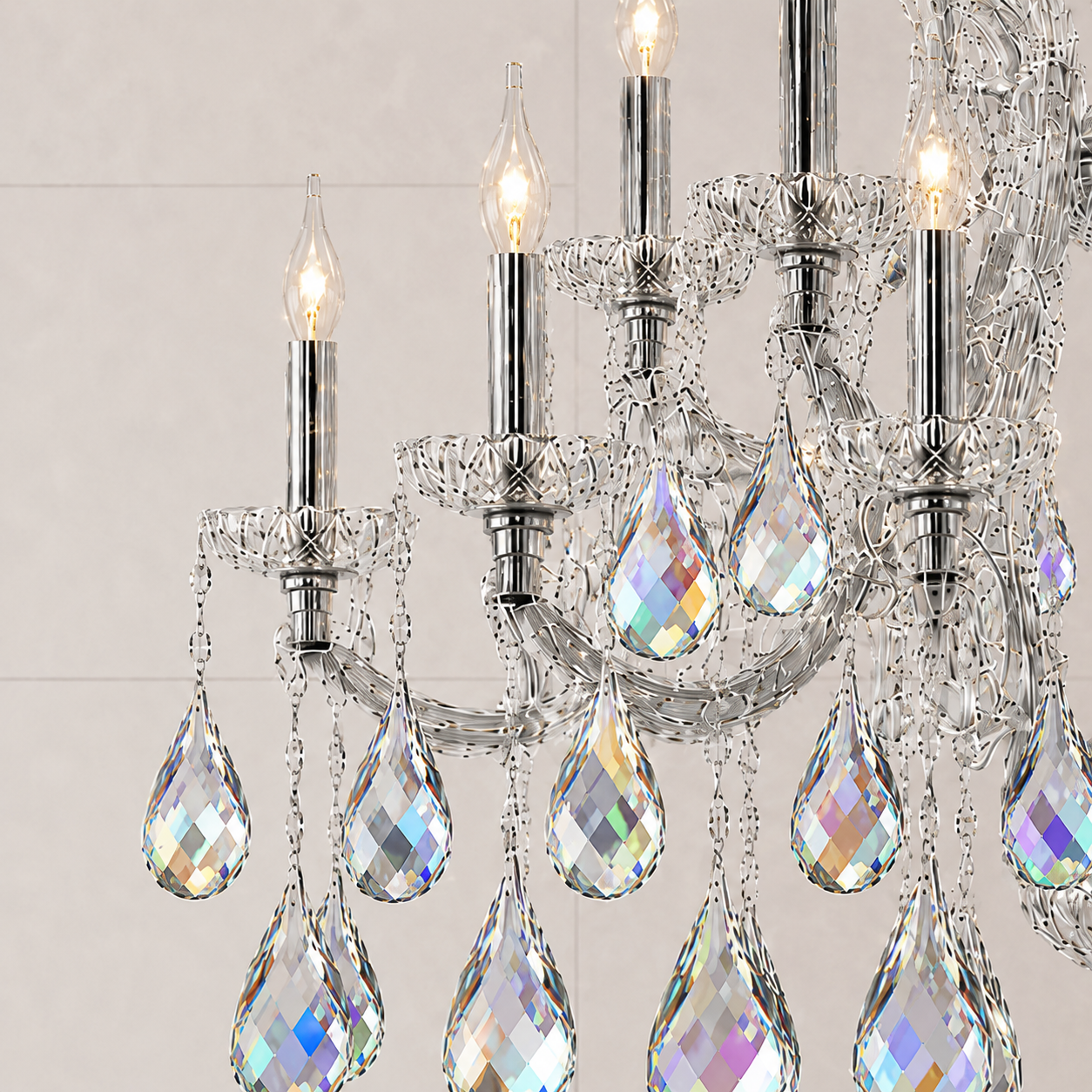Maria Theresa 19-Light Swedish Cut Asfour Crystal Chandelier for Dining Room