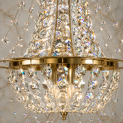 Sisi Asfour Crystal Basket Chandelier – 8-Light Warm Brass Dining Room & Entryway Light