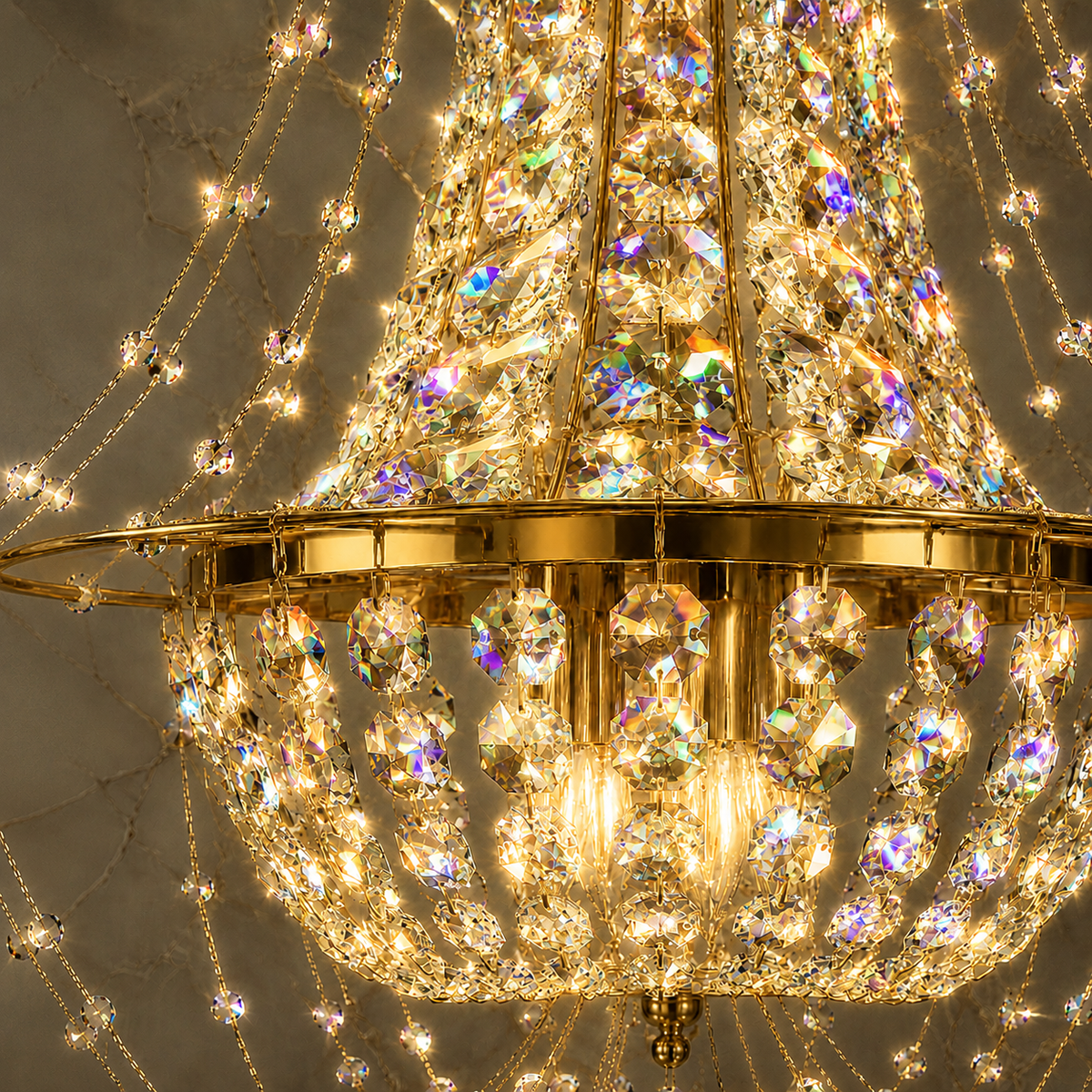 Glitz custom Asfour crystal chandelier detail