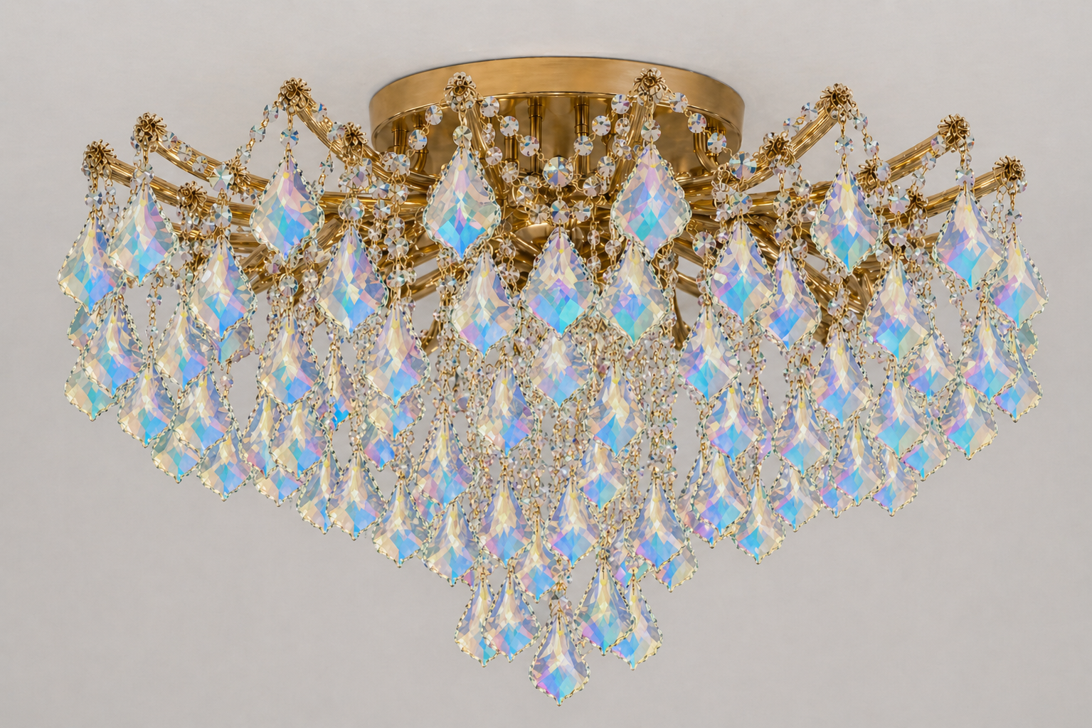 Maria Teresa 8-Light Asfour Crystal Flush Chandelier for Living Room