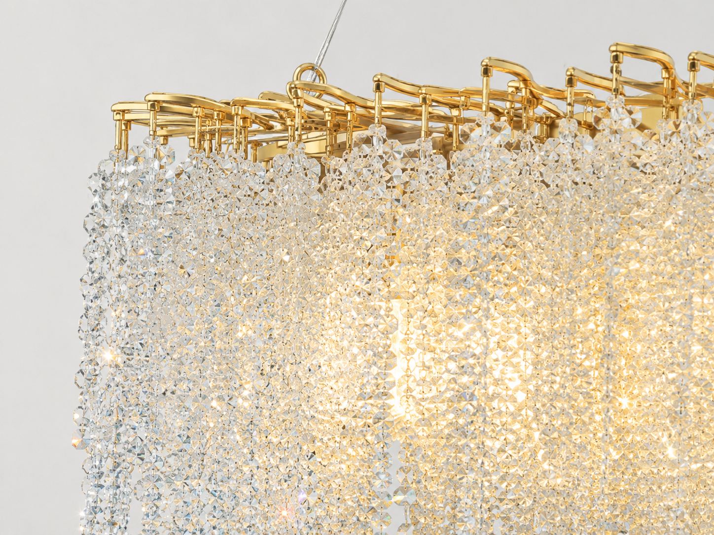 Snowfall Oval Branch 10-Light Asfour Crystal Chandelier for Dining Room