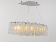 Snowfall Asfour Crystal Oval Branch Chandelier – 10-Light Dining Room & Kitchen Island Light