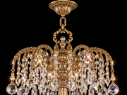 Luxor Asfour Crystal Chandelier – 12-Light 24K Oxidized Gold Dining Room & Entryway Light