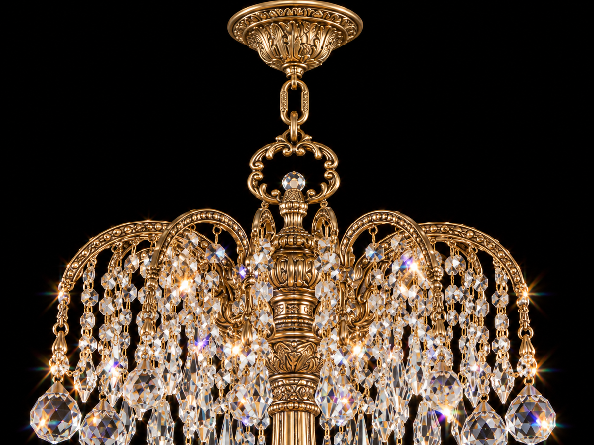 Luxor chandelier – upper center crown detail