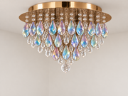 Regenschauer Asfour Crystal Flush Mount Chandelier – 14-Light 23-Inch Low Ceiling Light